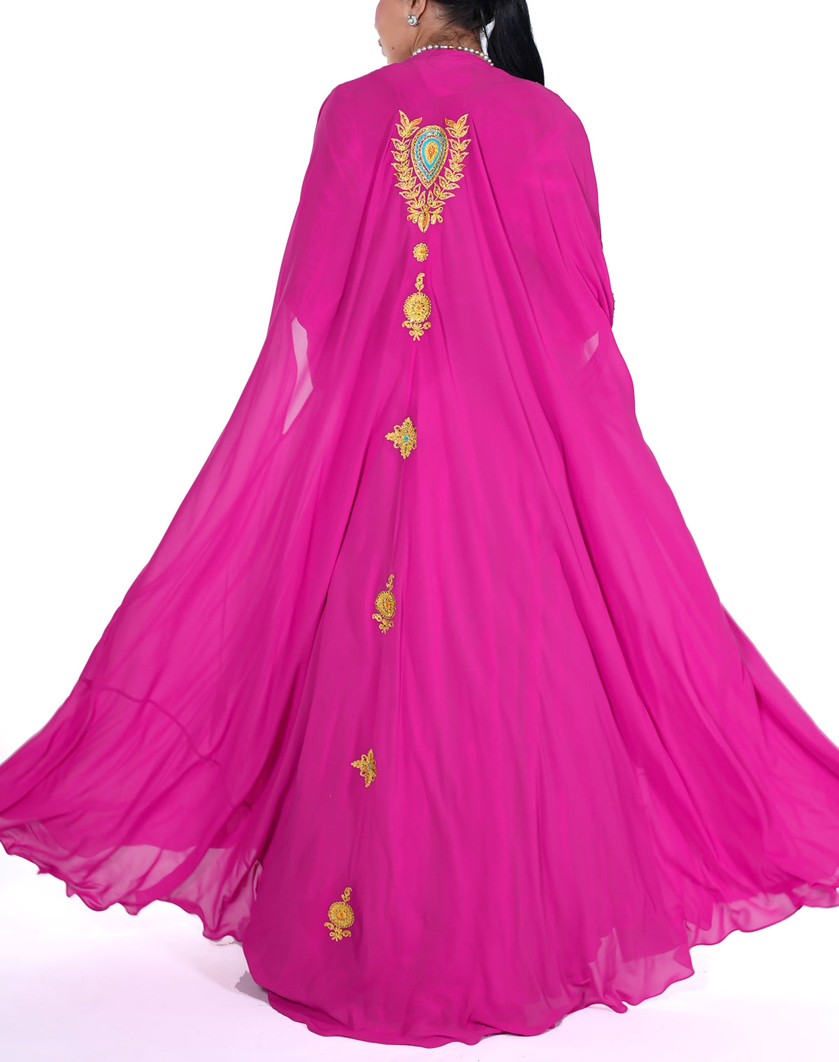 Mona Fuchsia Veil Cape