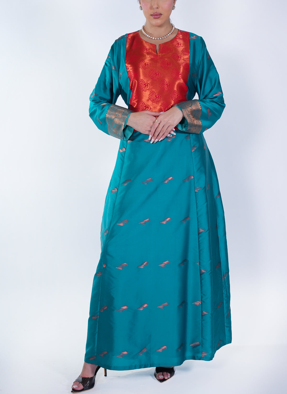 Badria Teal Flame Dress