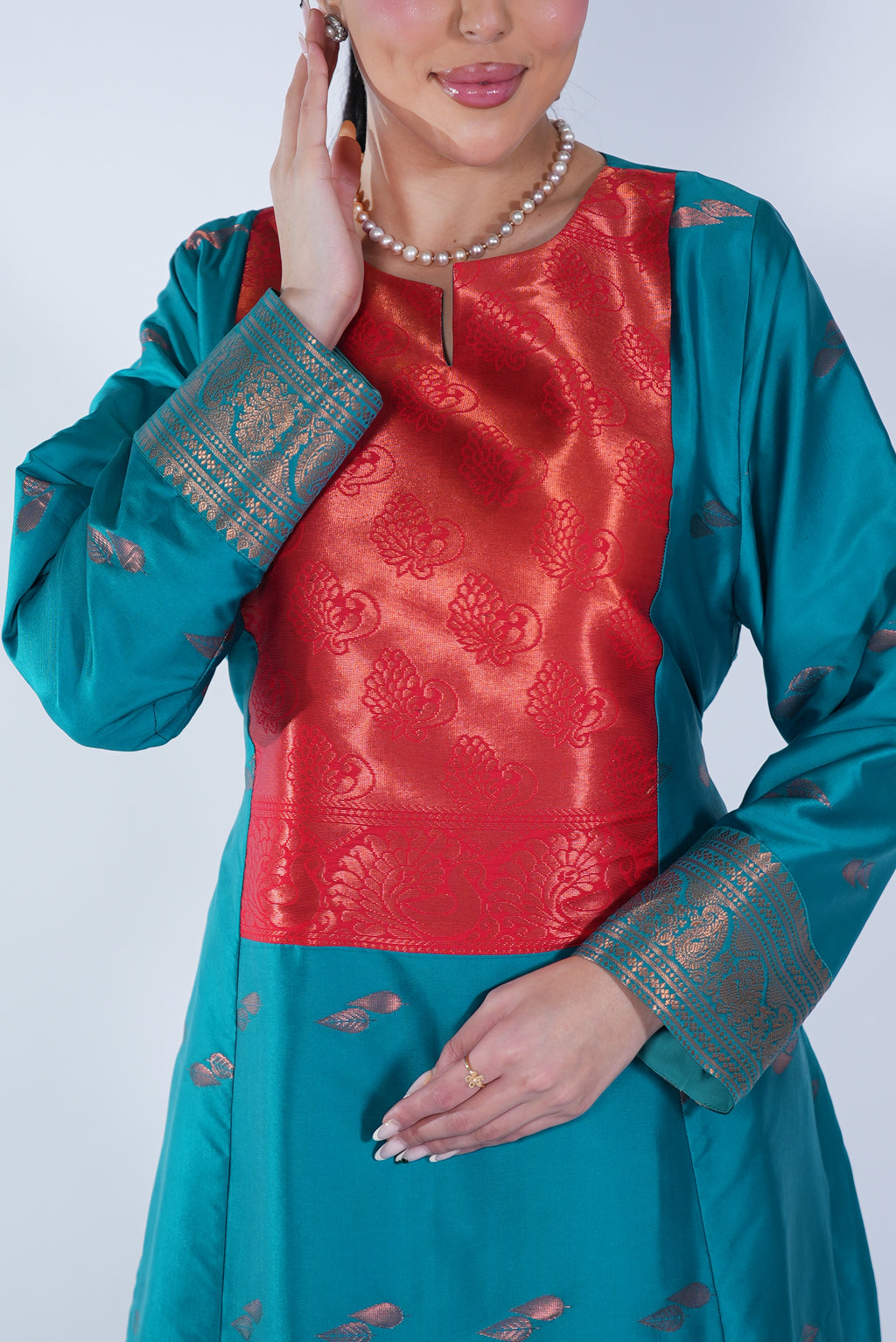 Badria Teal Flame Dress