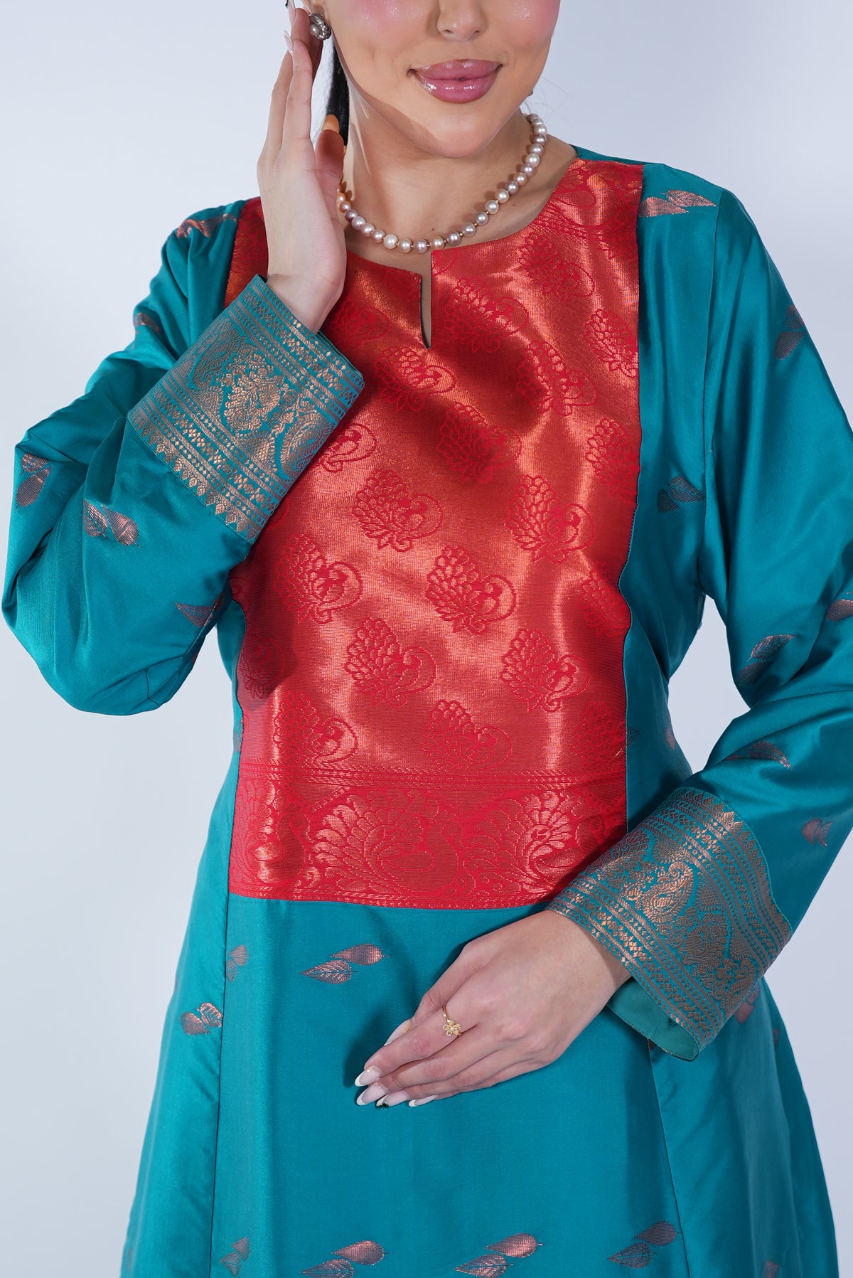 Badria Teal Flame Dress