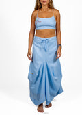 Blue Breeze Linen Bubble Skirt