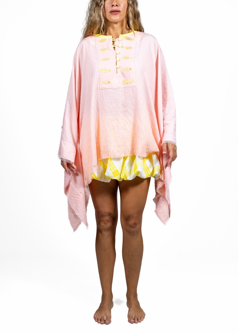 Blush Script Linen Top