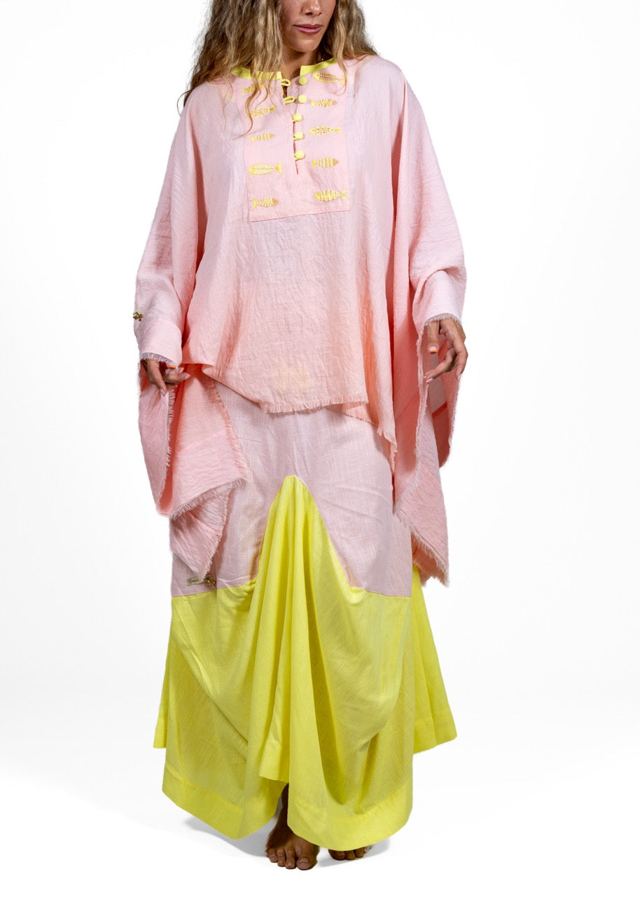 Lemon Drop Linen Bubble Skirt