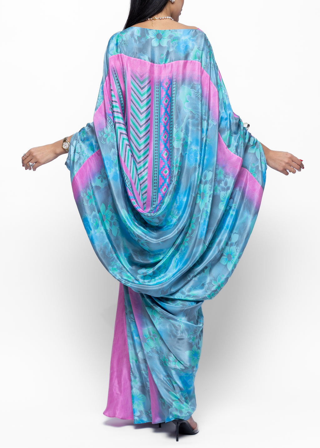 Layan Azure Bloom Couture Kaftan