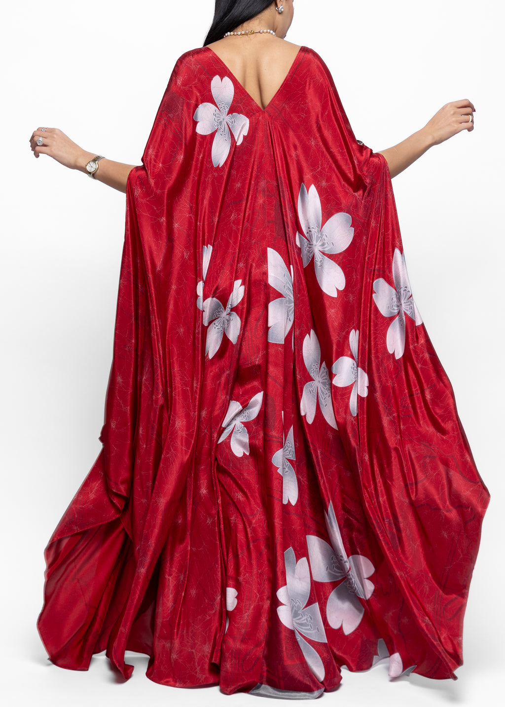 Lama Rouge Silk Couture Kaftan