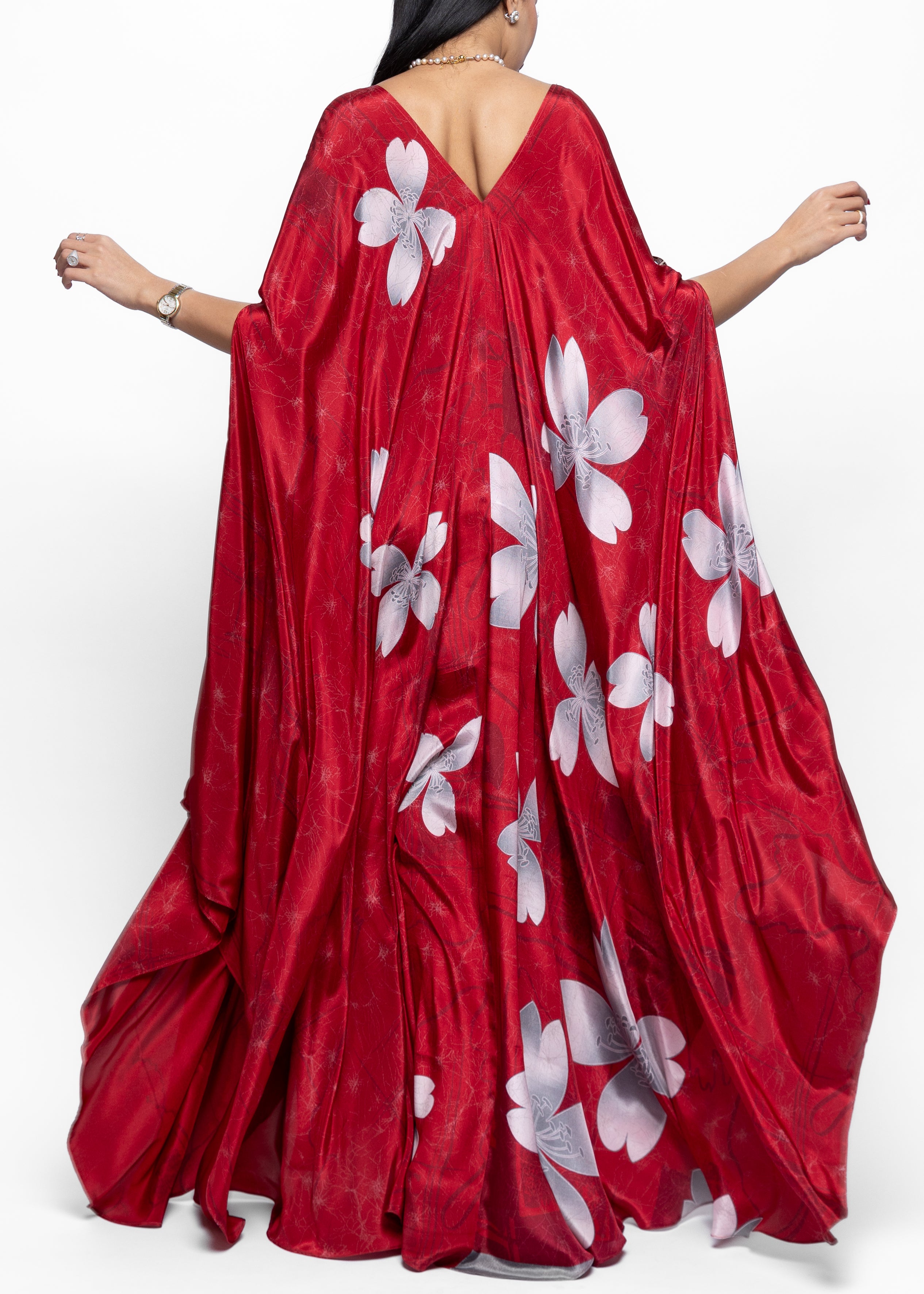 Lama Rouge Silk Couture Kaftan