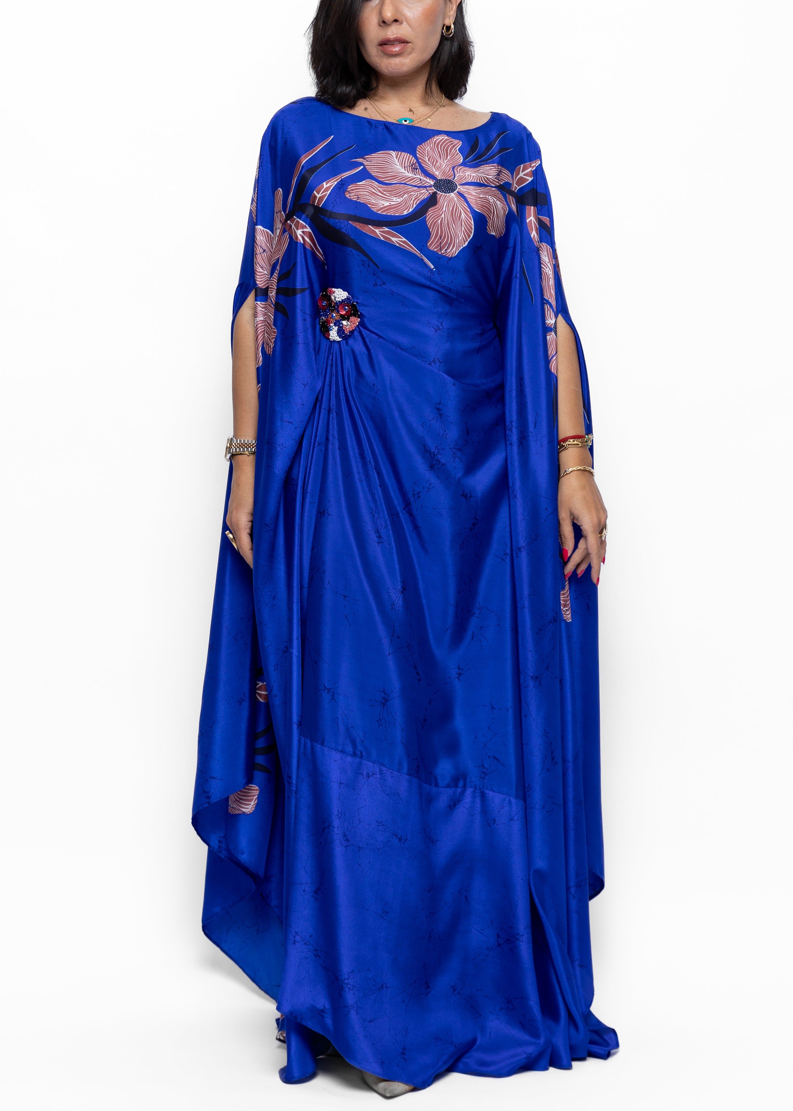 Nayla Royal Bloom Silk Kaftan