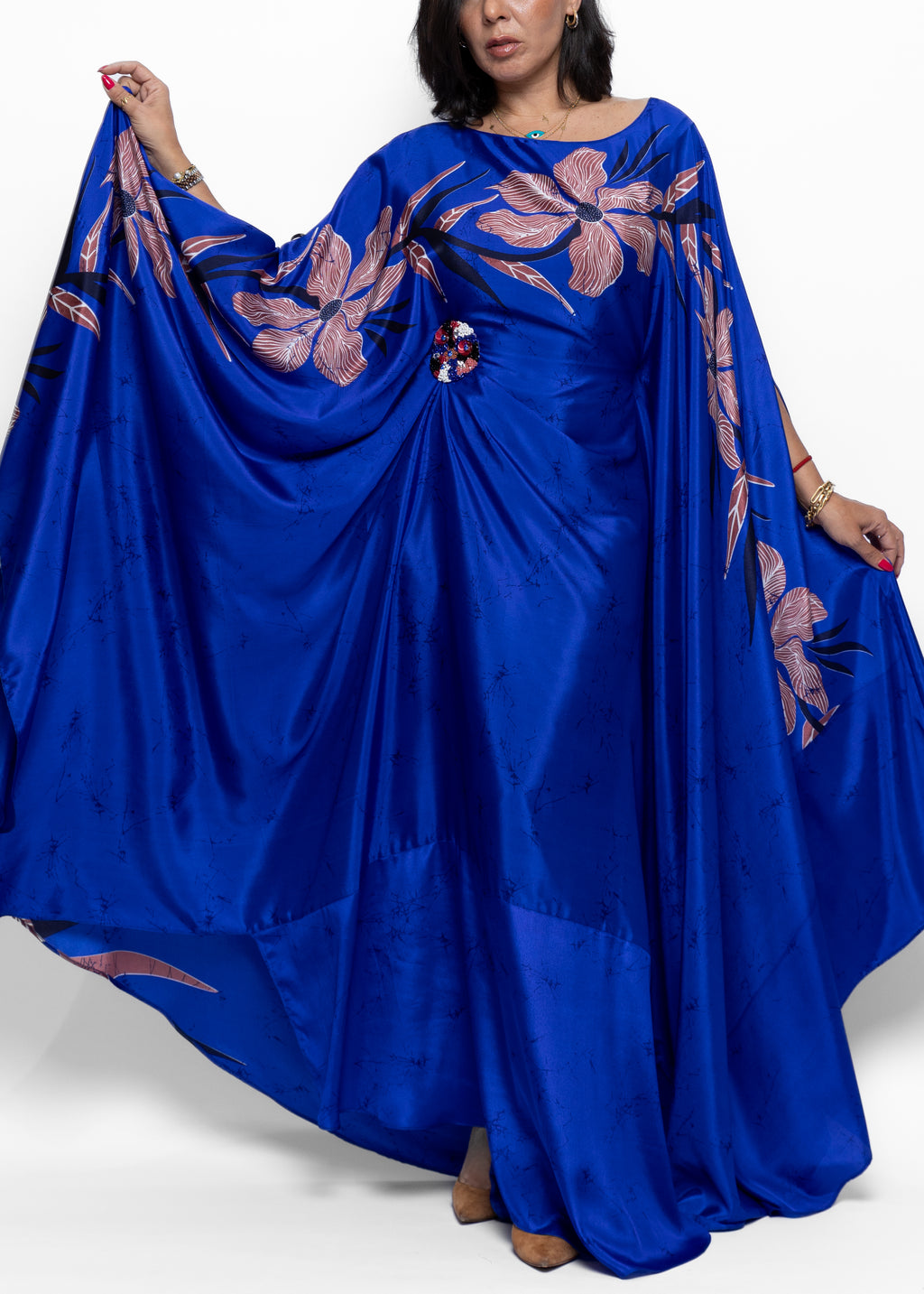 Nayla Royal Bloom Silk Kaftan