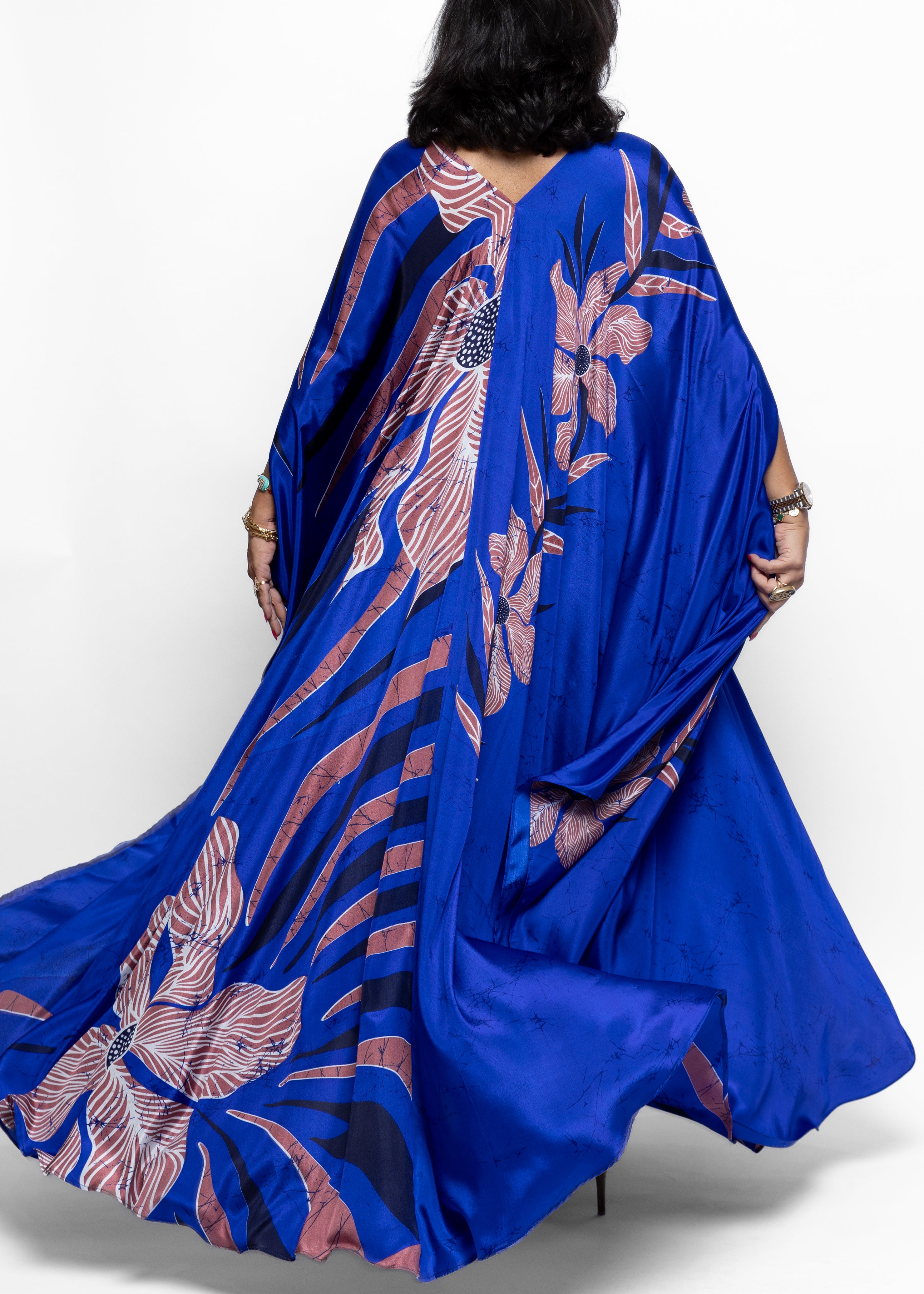 Nayla Royal Bloom Silk Kaftan