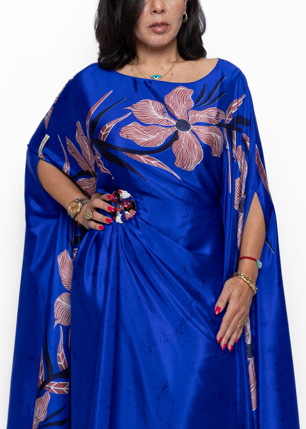 Nayla Royal Bloom Silk Kaftan