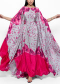 Rawan Fuchsia Petal Silk Couture Kaftan