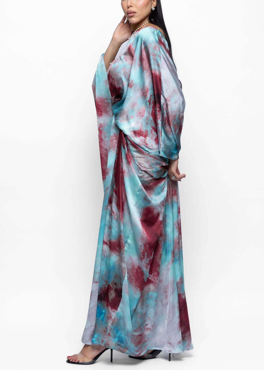 Safiya Mist Silk Couture Kaftan