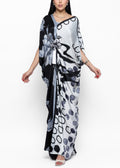 Thuraya Noir Butterfly Brooch Silk Couture Kaftan