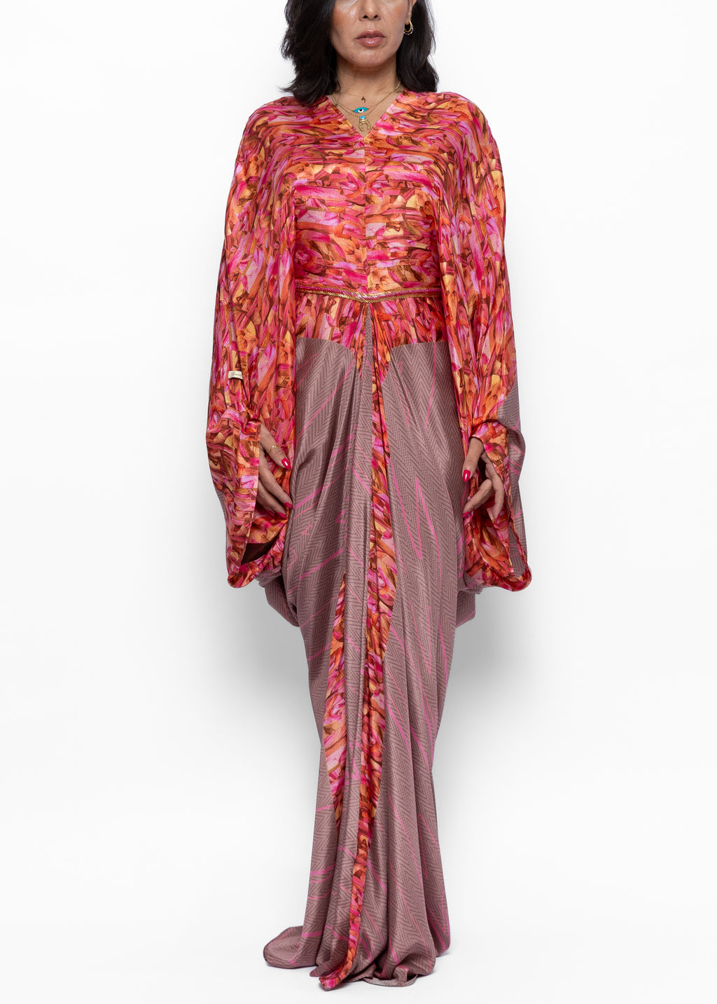 Rimah Mosaic Silk Couture Kaftan