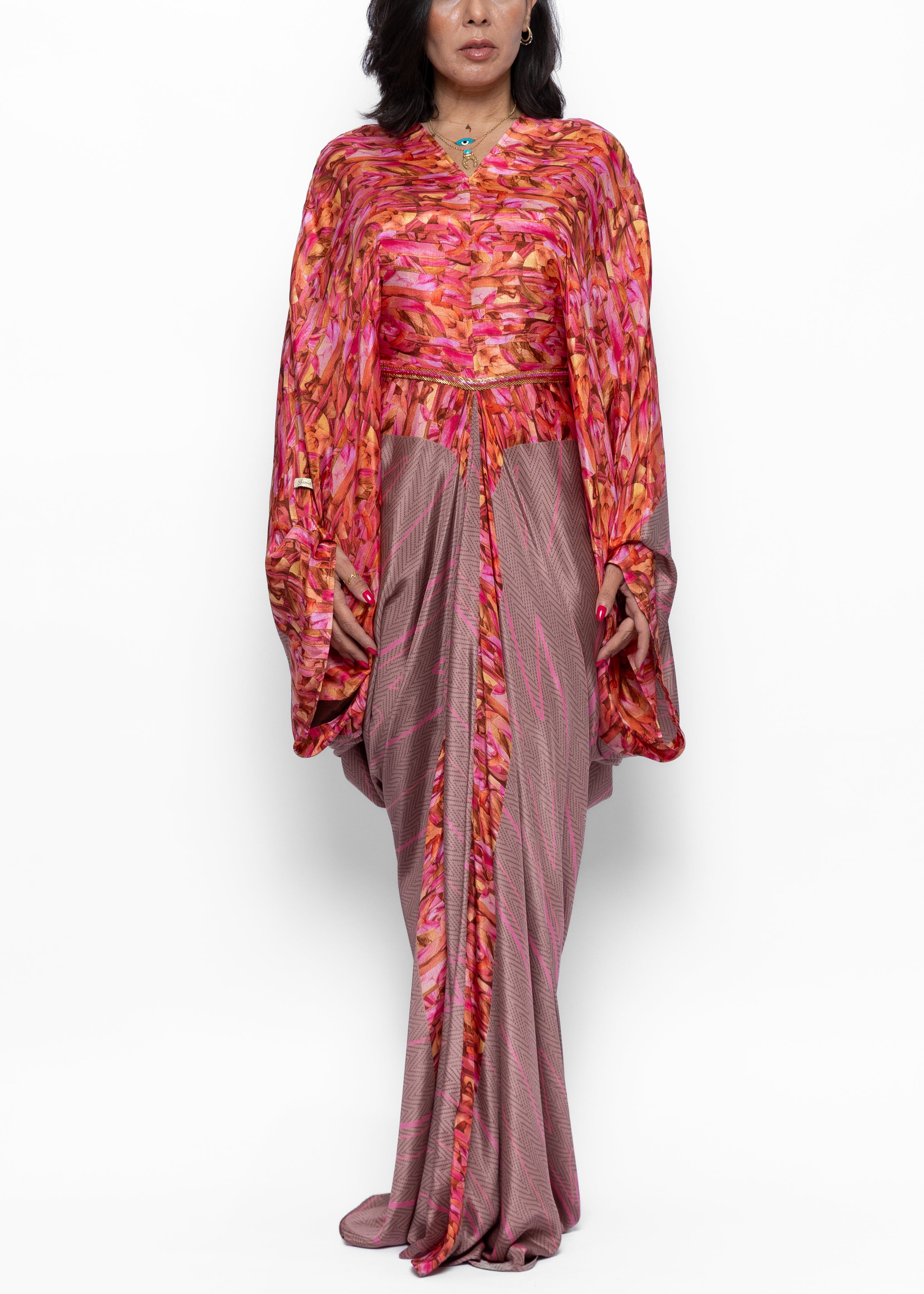 Rimah Mosaic Silk Couture Kaftan