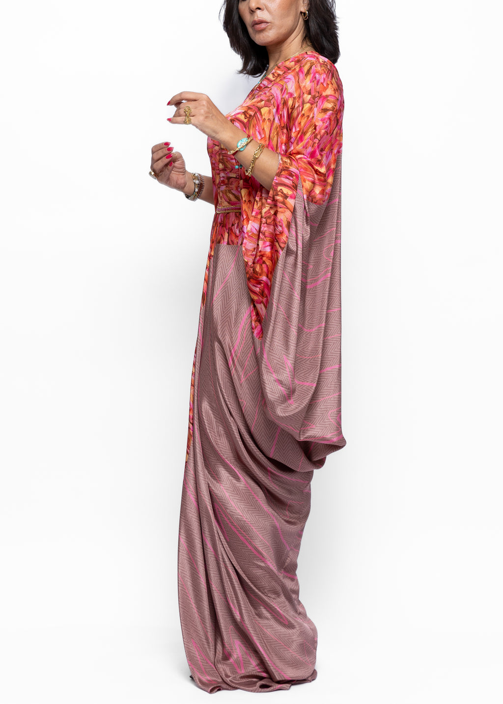 Rimah Mosaic Silk Couture Kaftan