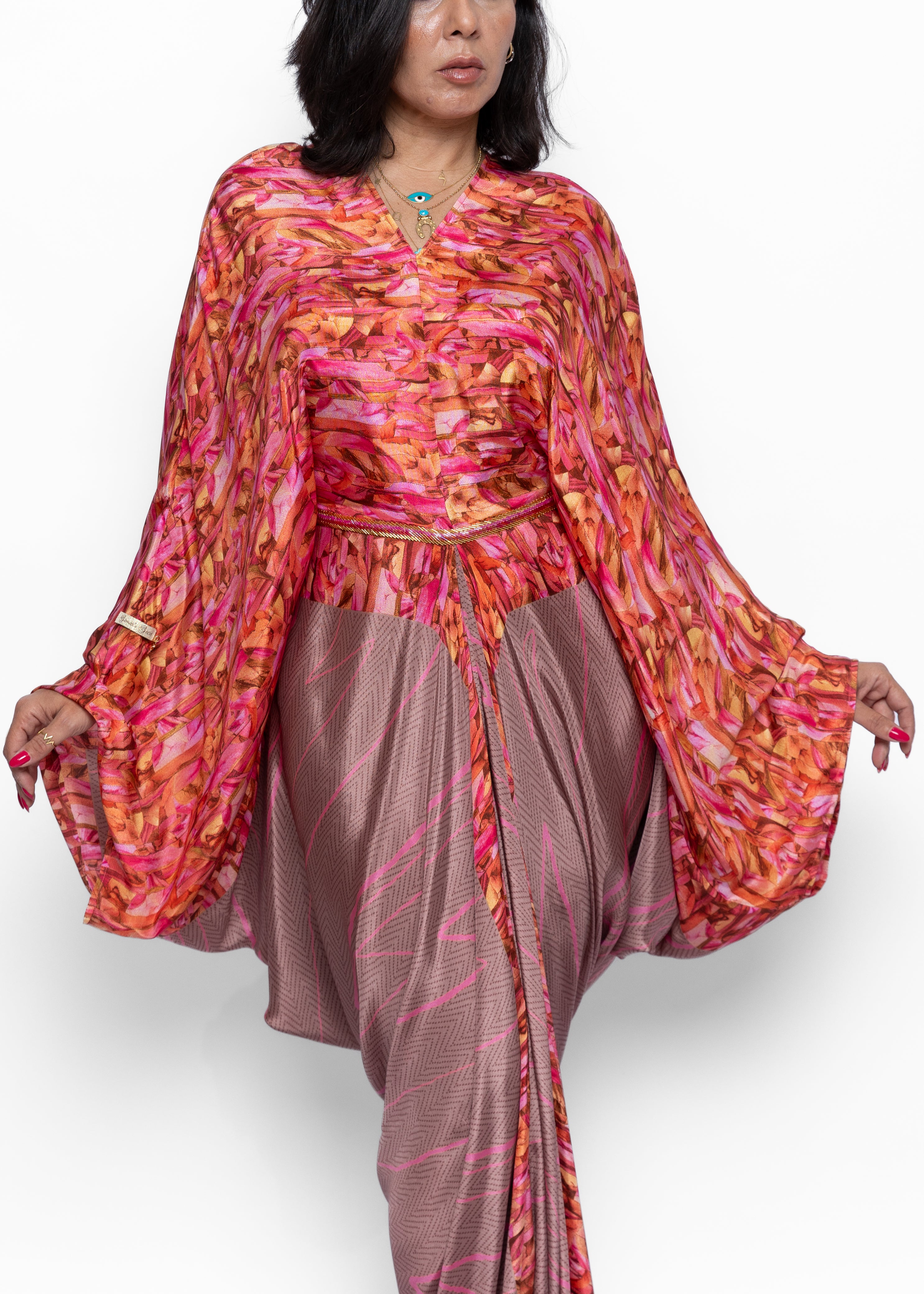 Rimah Mosaic Silk Couture Kaftan