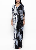 Jumana Noir Butterfly Brooch Silk Couture Kaftan