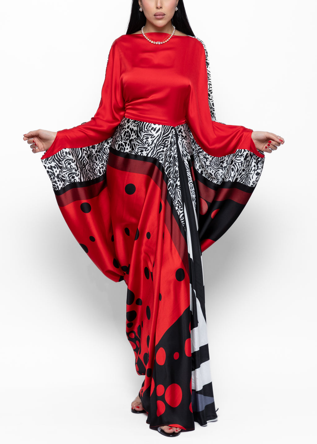 Dimah Rouge Polka Couture Kaftan