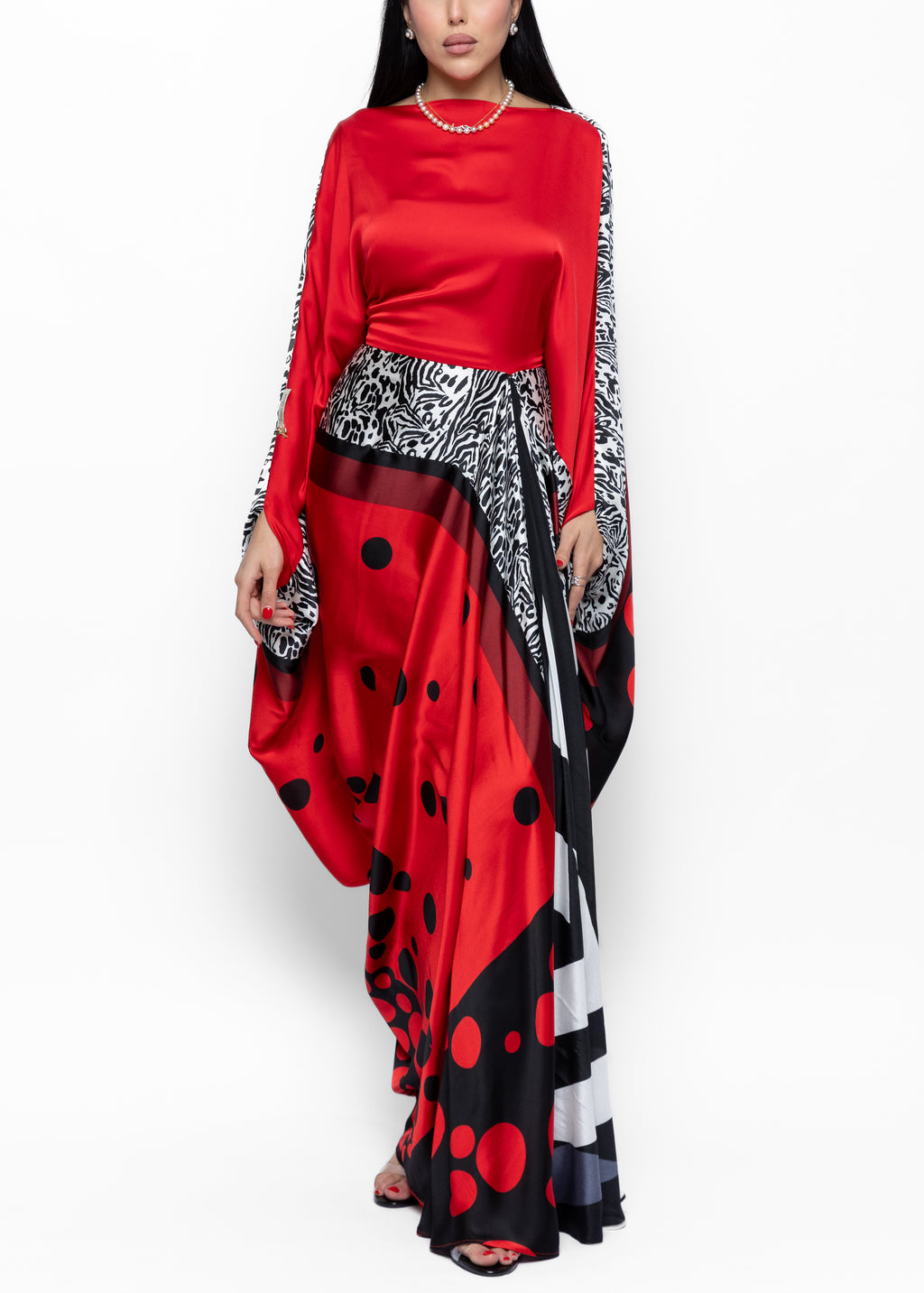 Dimah Rouge Polka Couture Kaftan