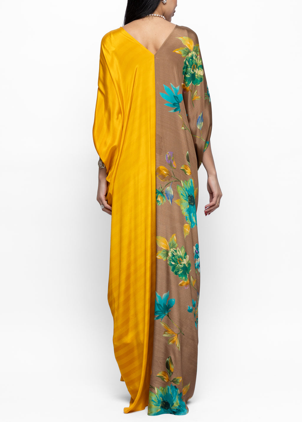 Muneera Soleil Butterfly Brooch Silk Couture Kaftan