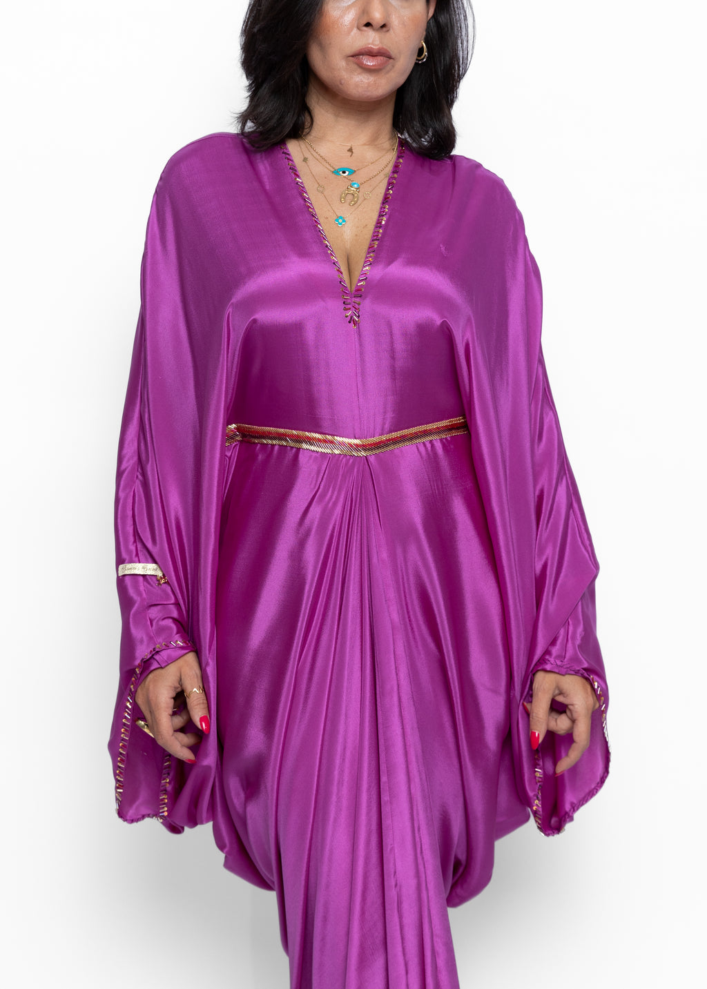 Dania Orchid Silk Couture Kaftan