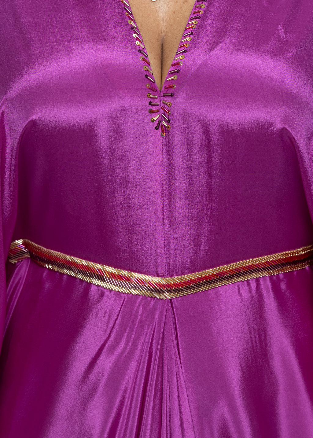 Dania Orchid Silk Couture Kaftan