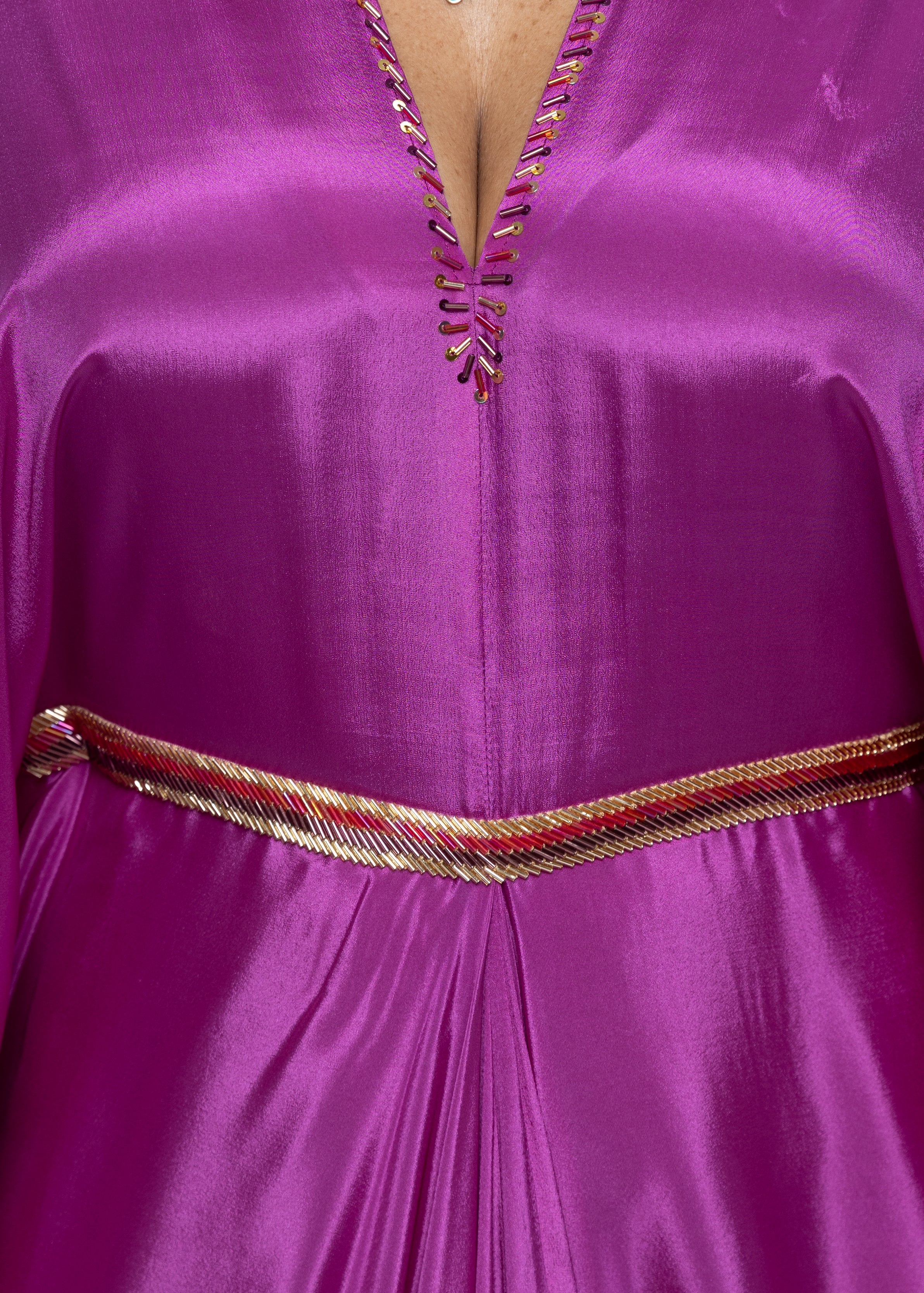 Dania Orchid Silk Couture Kaftan