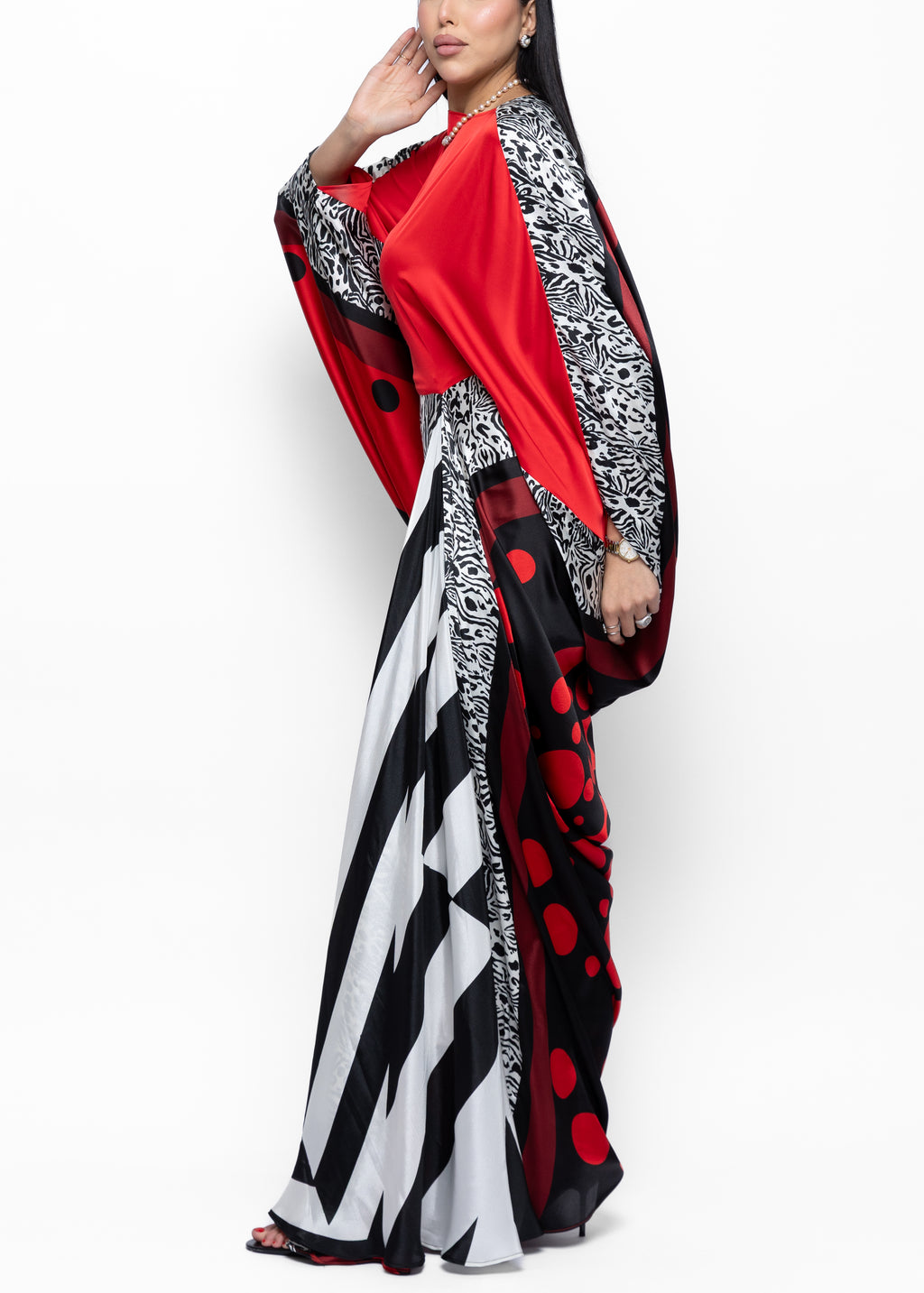 Dimah Rouge Polka Couture Kaftan