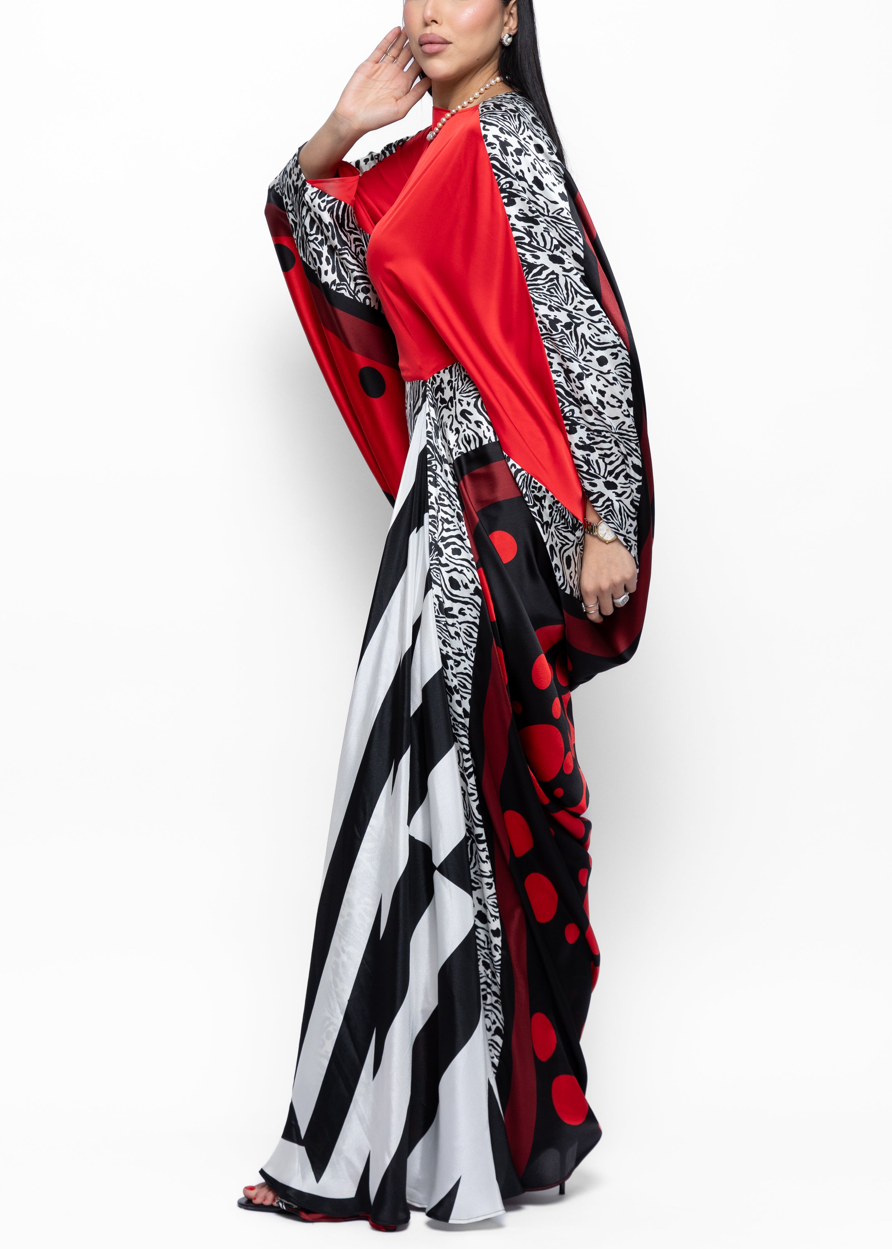Dimah Rouge Polka Couture Kaftan