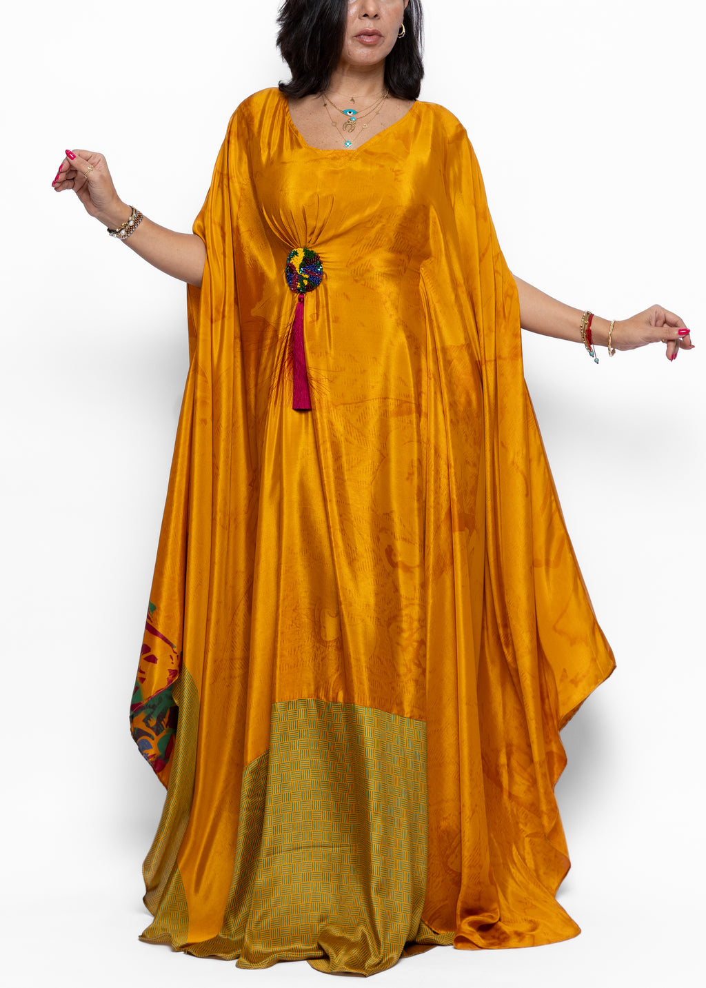 Suhaila Soleil Silk Couture Kaftan