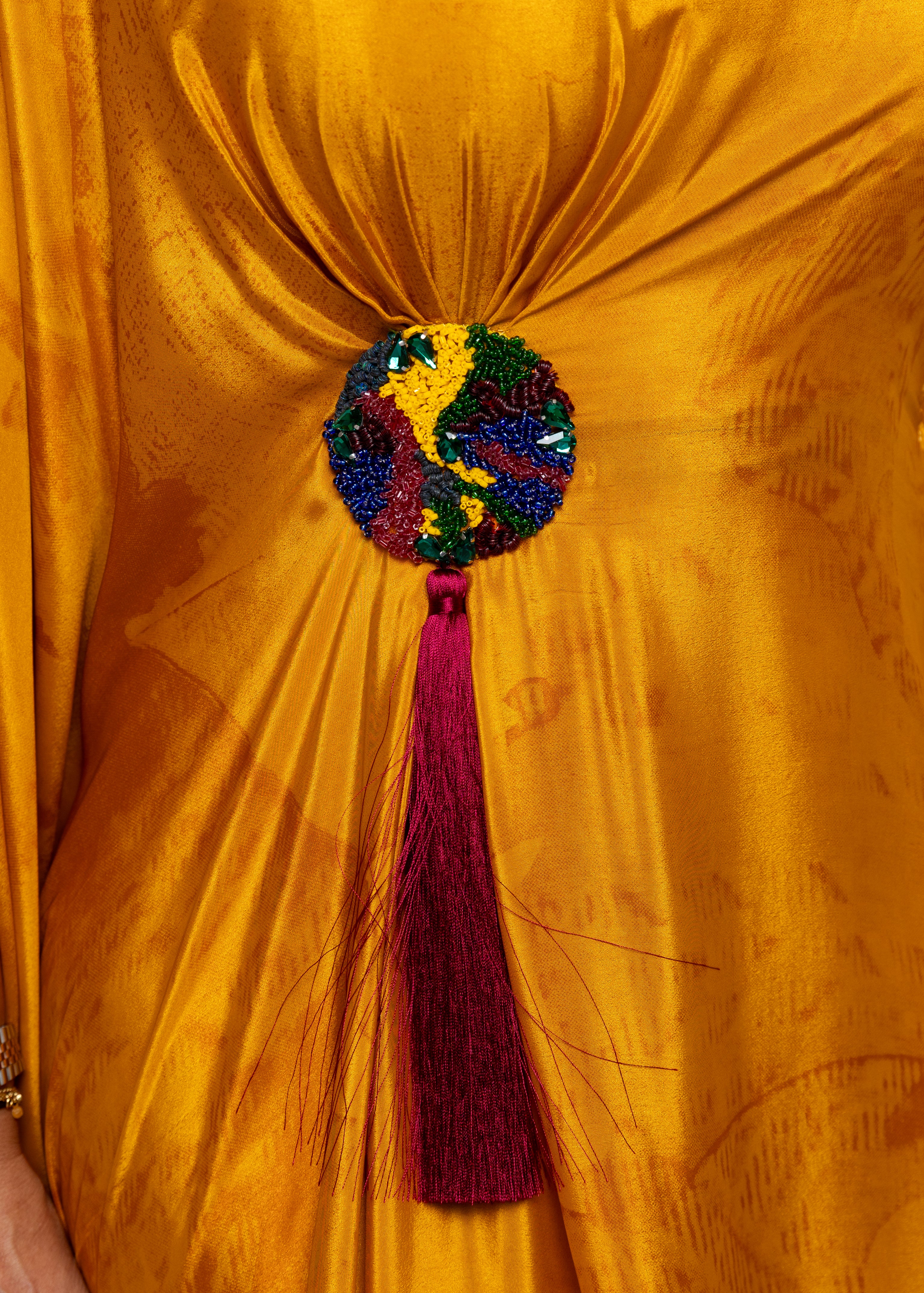Suhaila Soleil Silk Couture Kaftan