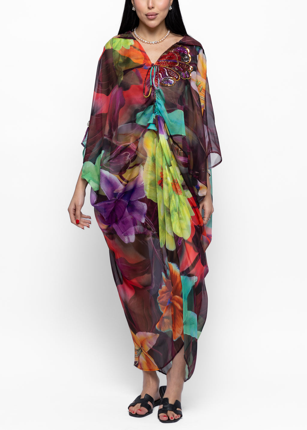 Alya Jardin Silk Couture Kaftan