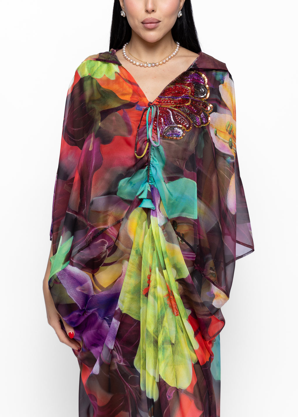 Alya Jardin Silk Couture Kaftan