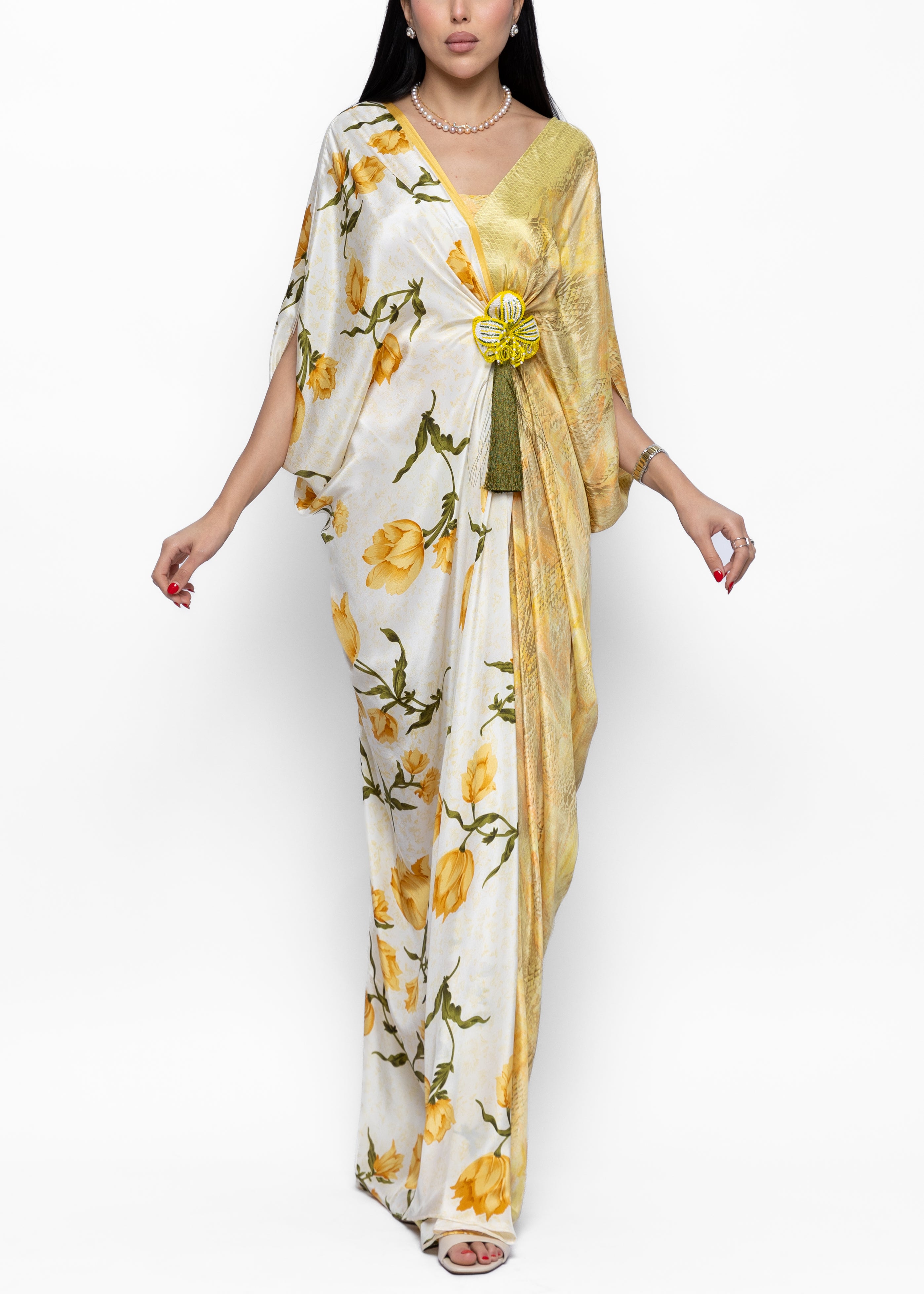 Rahaf Golden Bloom Butterfly Dress