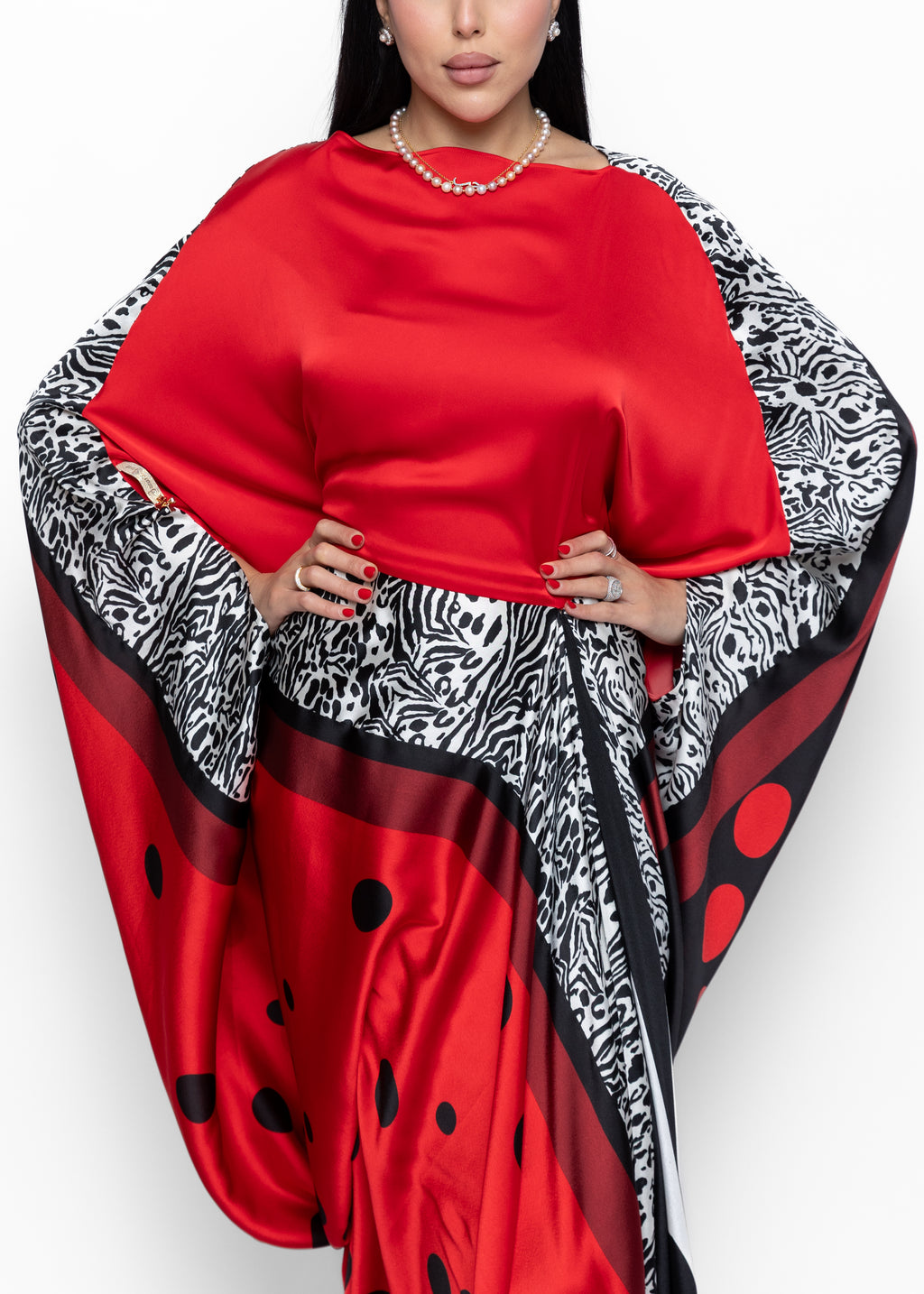 Dimah Rouge Polka Couture Kaftan