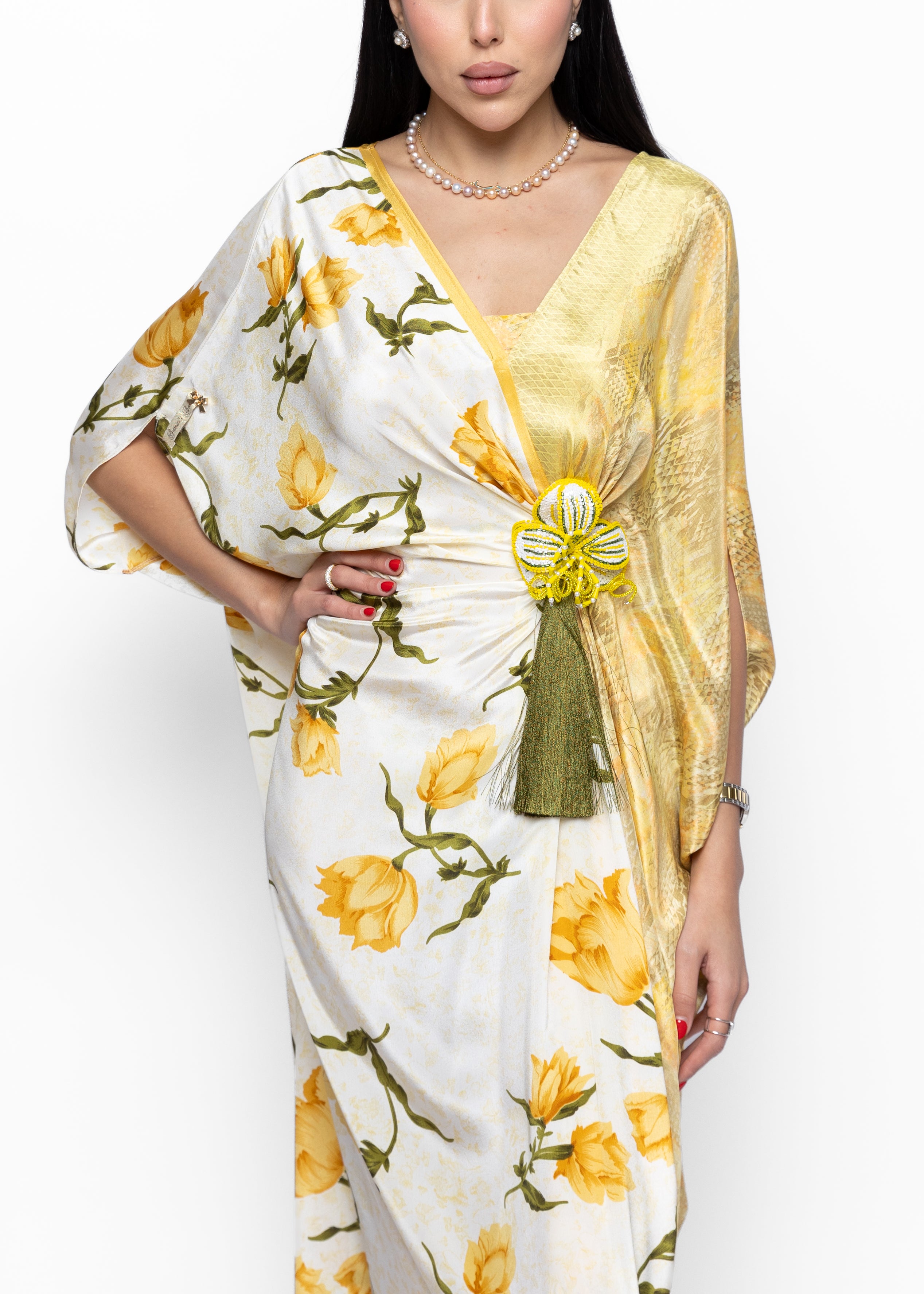 Rahaf Golden Bloom Butterfly Dress