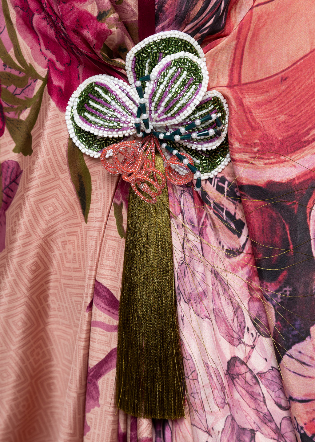 Ward Butterfly Silk Couture Kaftan