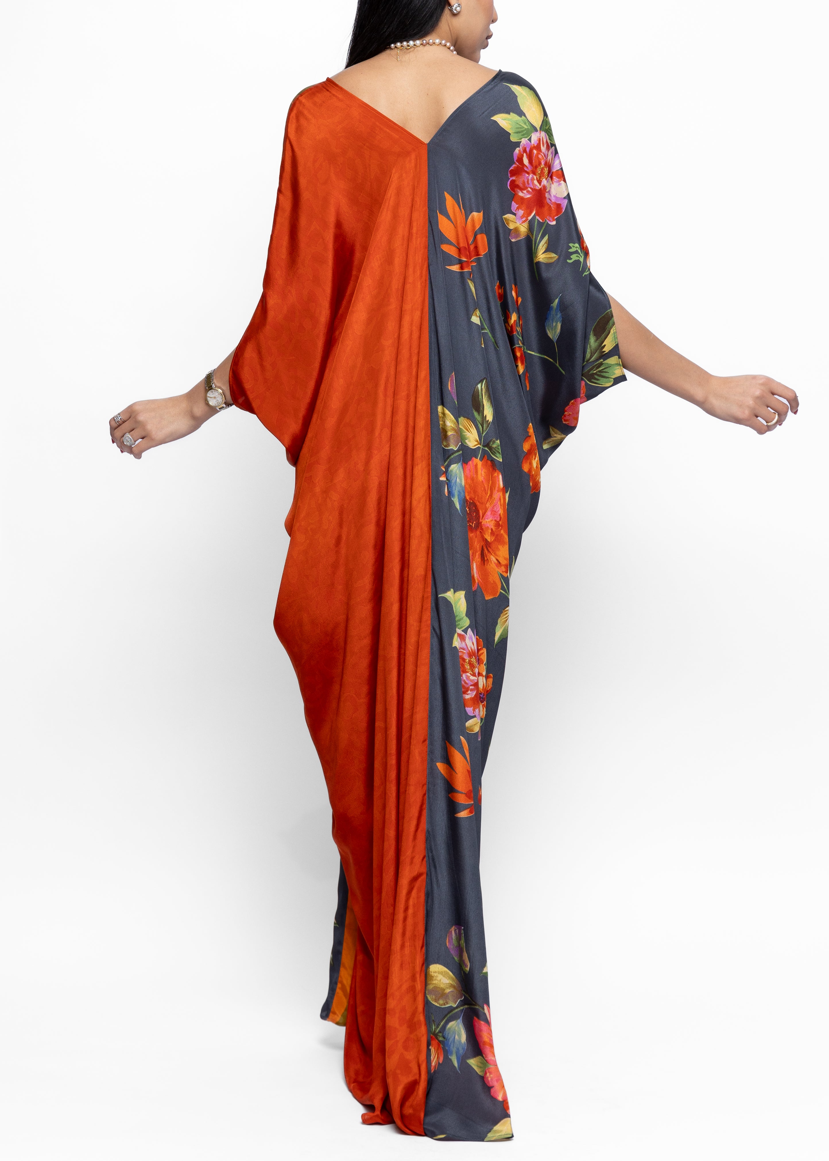 AlNouri Butterfly Silk Couture Kaftan