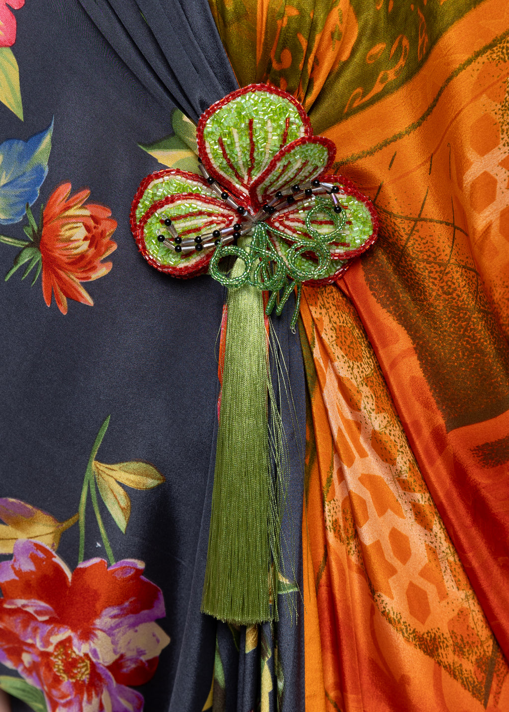 AlNouri Butterfly Silk Couture Kaftan