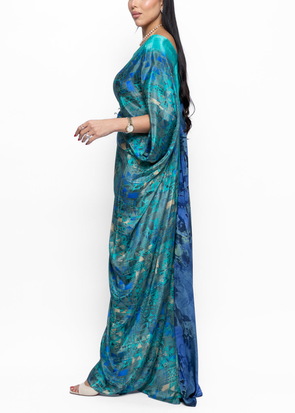 AlReem Butterfly Brooch Silk Couture Kaftan
