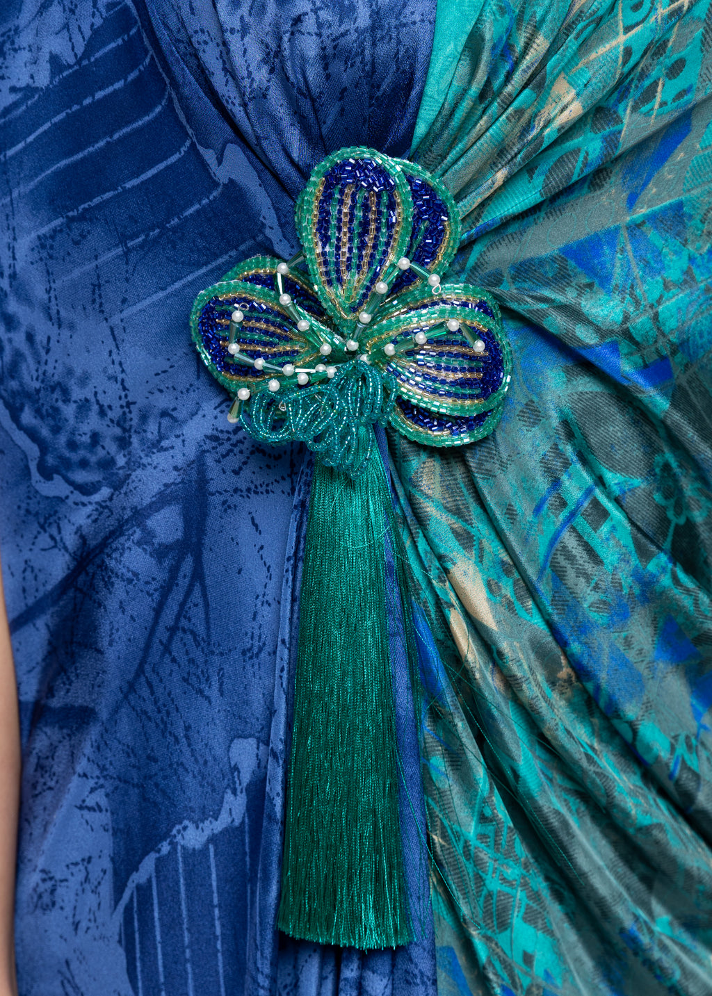 AlReem Butterfly Brooch Silk Couture Kaftan