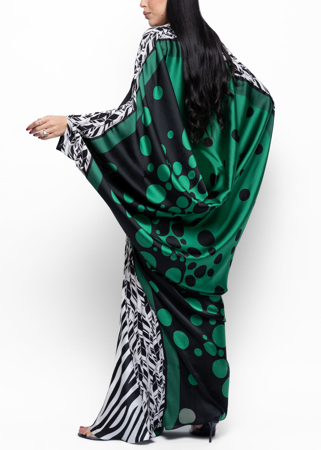 Misk Green Polka Couture Kaftan