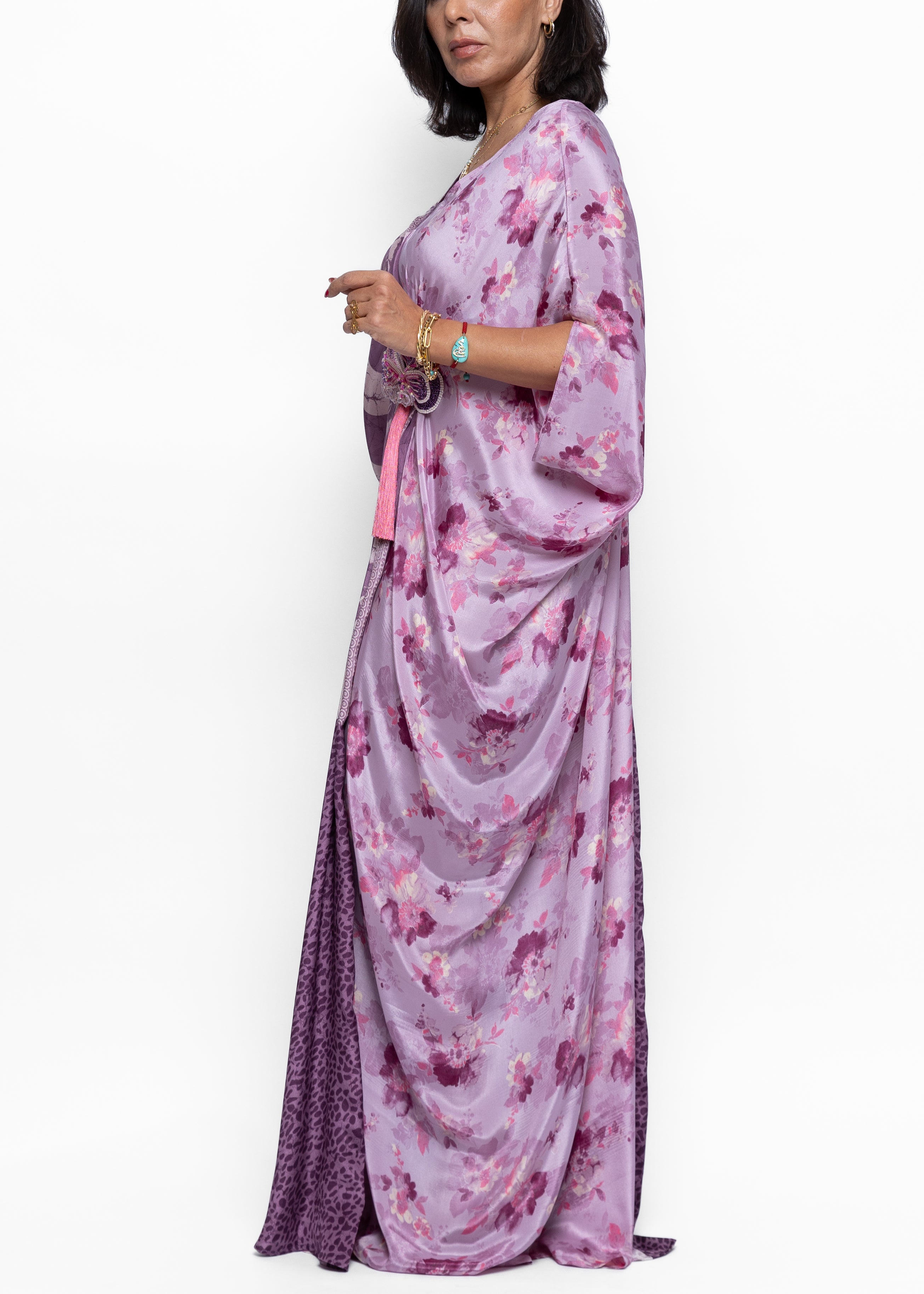 Hanin Butterfly Brooch Silk Couture Kaftan