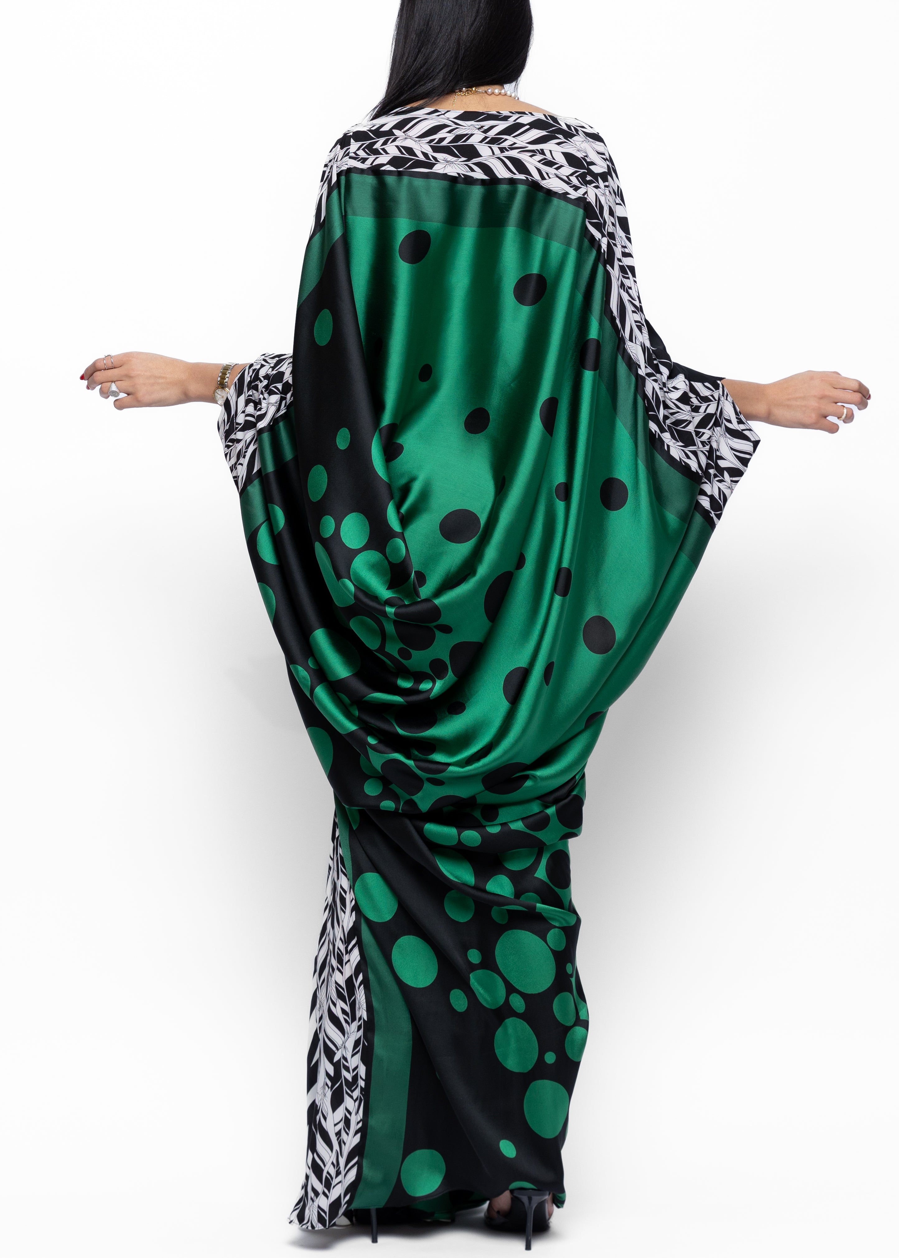 Misk Green Polka Couture Kaftan