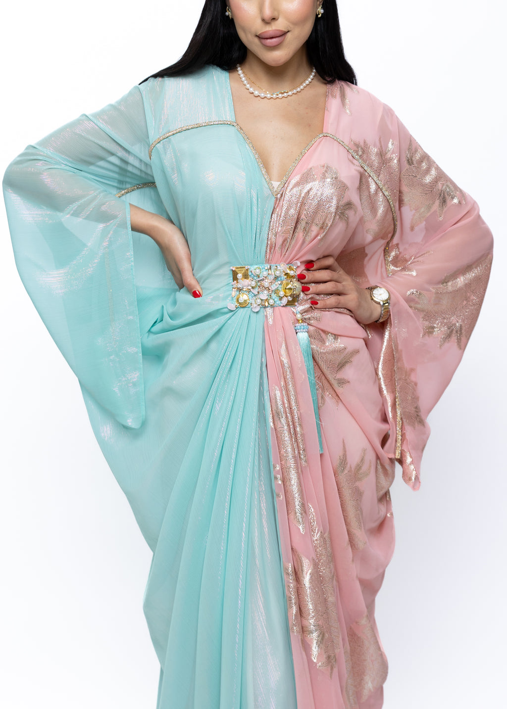 Aisha Dual-Tone Couture Kaftan