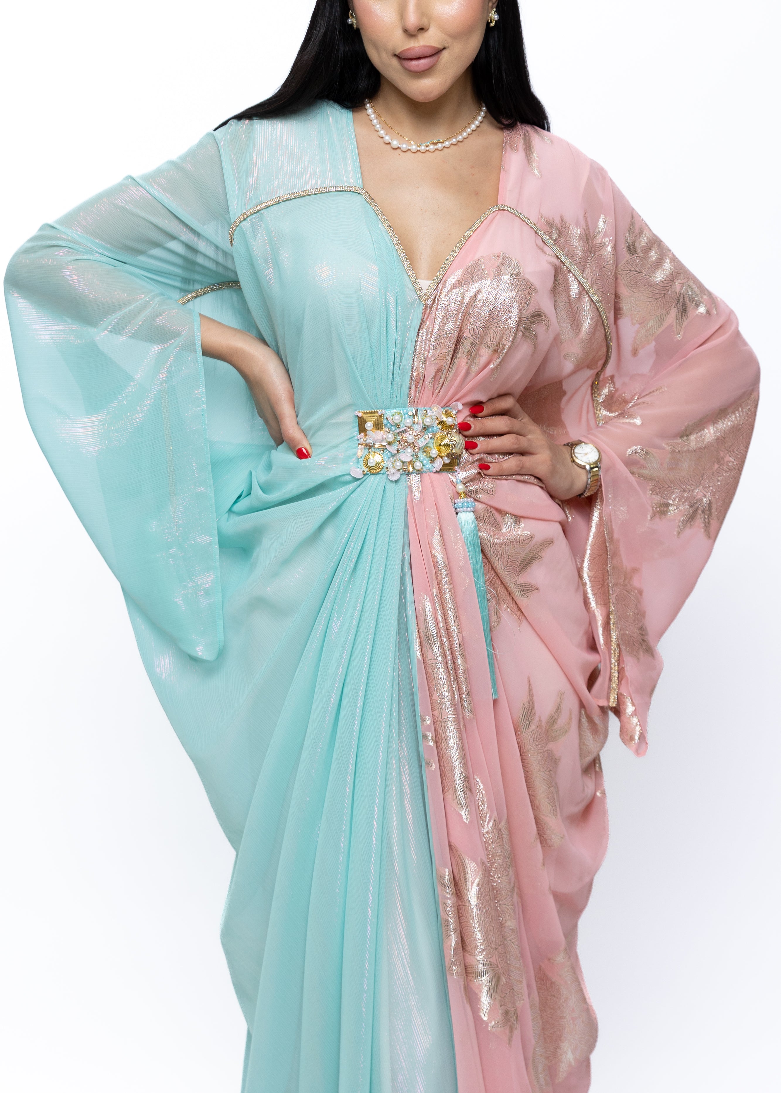 Aisha Dual-Tone Couture Kaftan