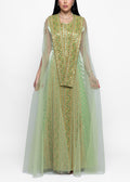Afnan Gold Dress and Sheer Cape