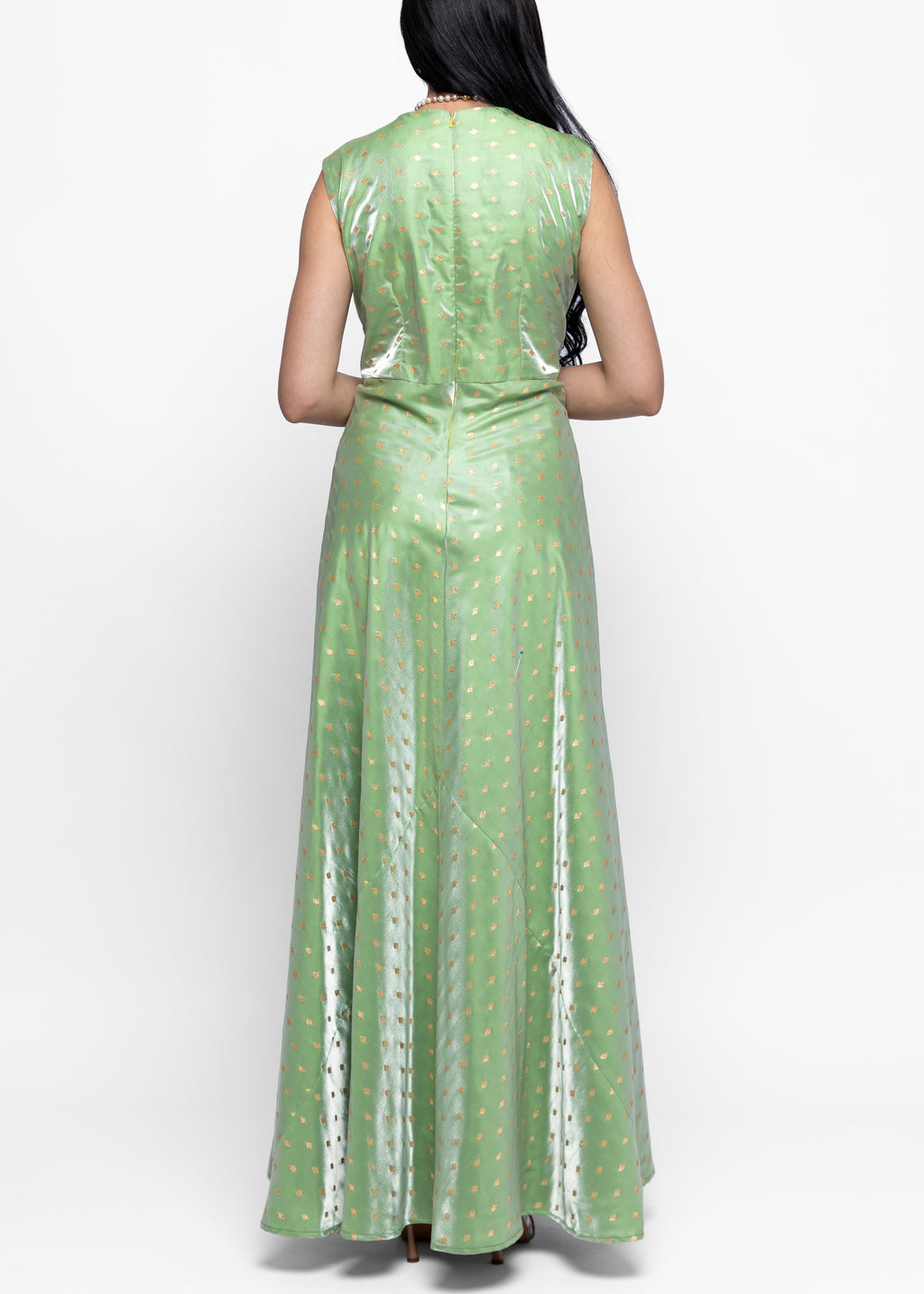 Afnan Gold Dress and Sheer Cape