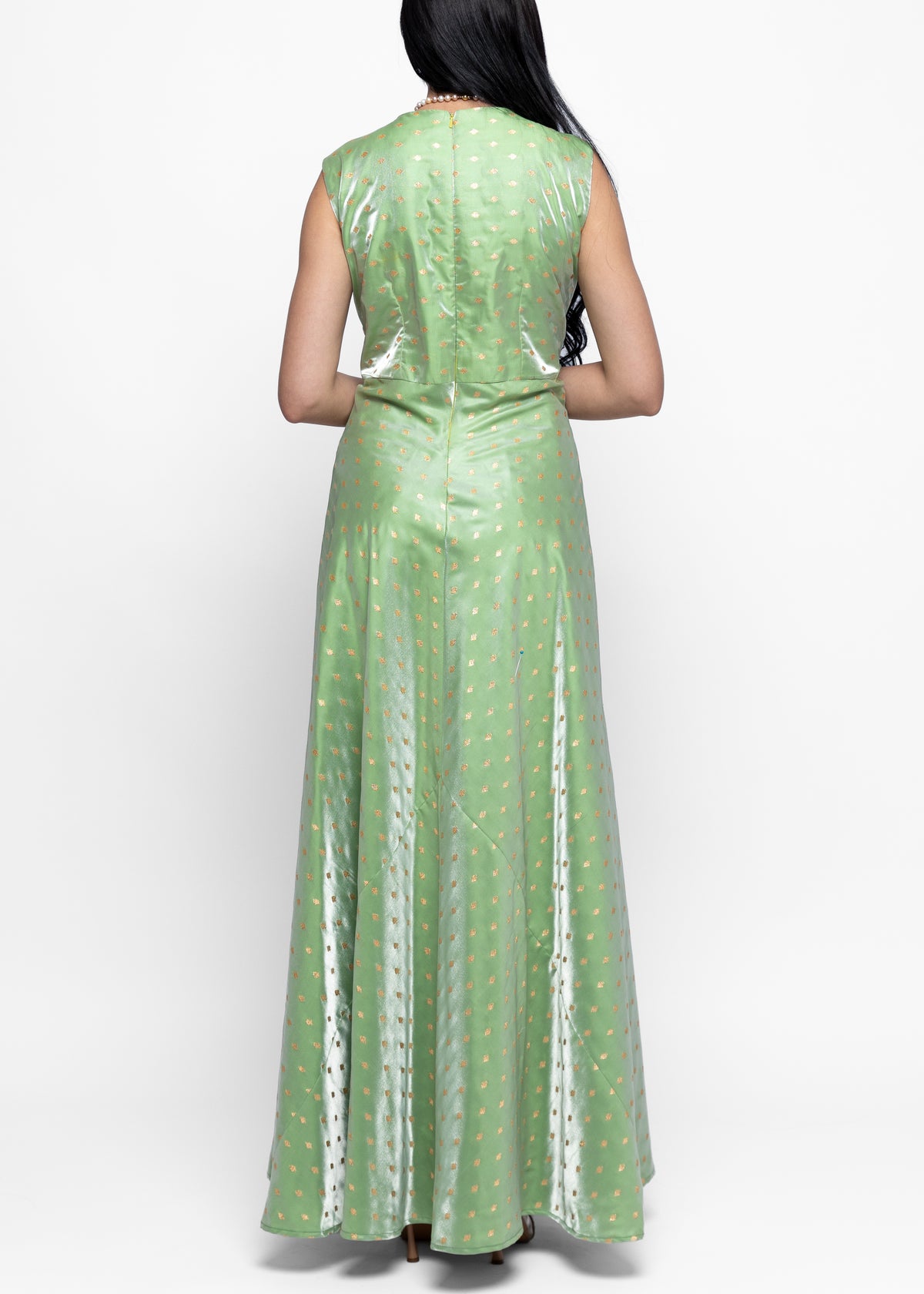 Afnan Gold Dress and Sheer Cape